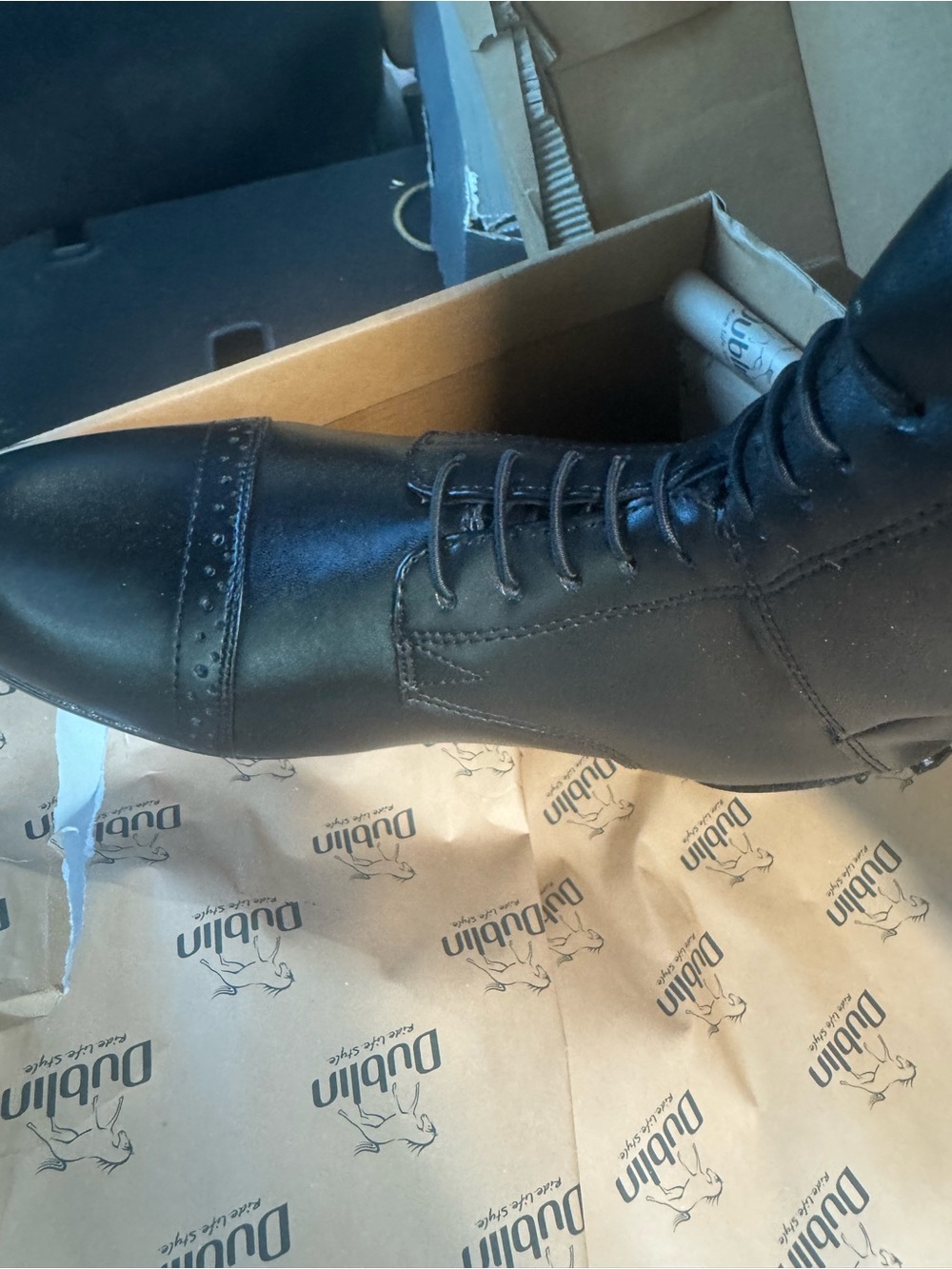 Dublin Holywell Black Field Boots, Size 7, Calf Wide Width, Regular Height - Picture 6 of 7